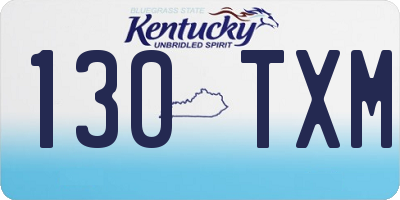 KY license plate 130TXM
