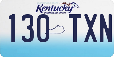 KY license plate 130TXN