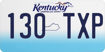 KY license plate 130TXP