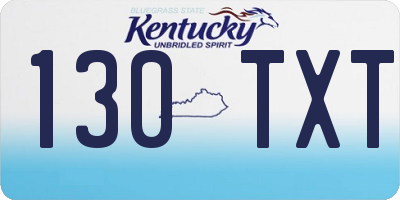 KY license plate 130TXT