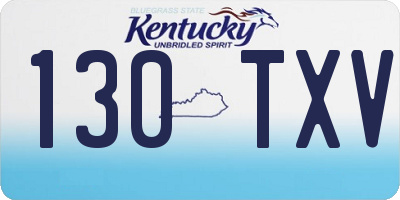 KY license plate 130TXV