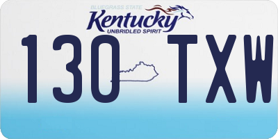 KY license plate 130TXW