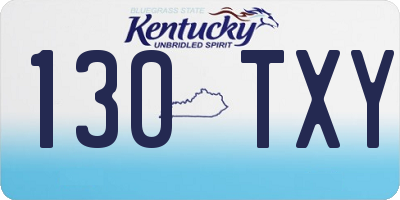 KY license plate 130TXY