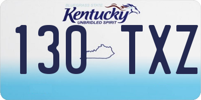 KY license plate 130TXZ