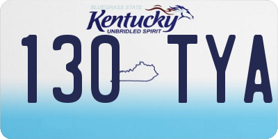 KY license plate 130TYA