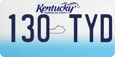 KY license plate 130TYD
