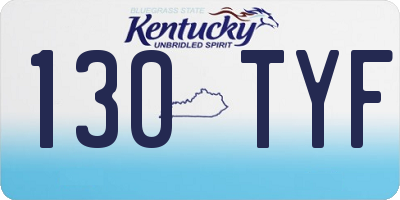 KY license plate 130TYF