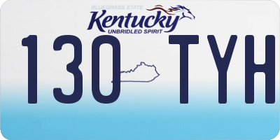 KY license plate 130TYH