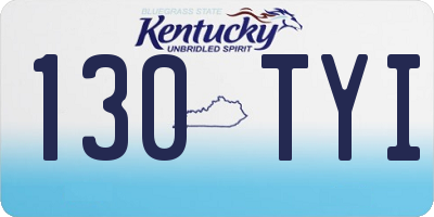 KY license plate 130TYI