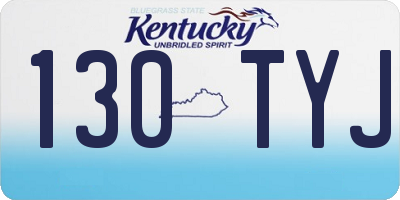 KY license plate 130TYJ