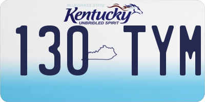 KY license plate 130TYM