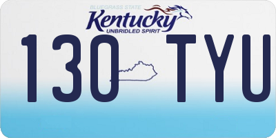 KY license plate 130TYU