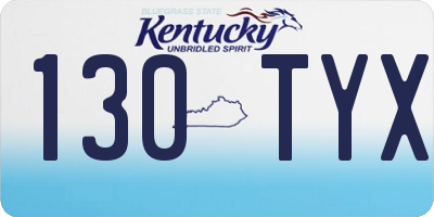 KY license plate 130TYX