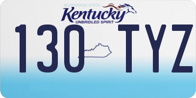 KY license plate 130TYZ