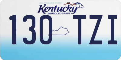 KY license plate 130TZI