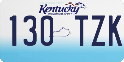 KY license plate 130TZK