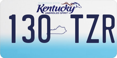 KY license plate 130TZR