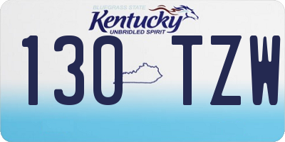 KY license plate 130TZW