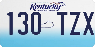 KY license plate 130TZX
