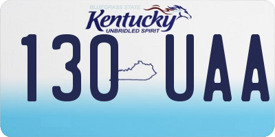 KY license plate 130UAA