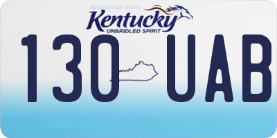 KY license plate 130UAB