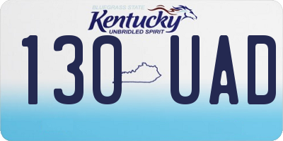 KY license plate 130UAD