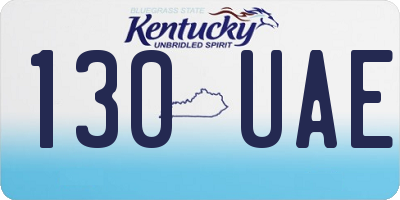KY license plate 130UAE