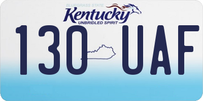KY license plate 130UAF