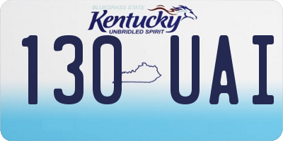 KY license plate 130UAI