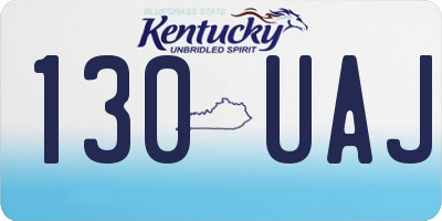 KY license plate 130UAJ