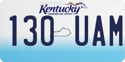 KY license plate 130UAM