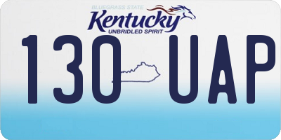 KY license plate 130UAP