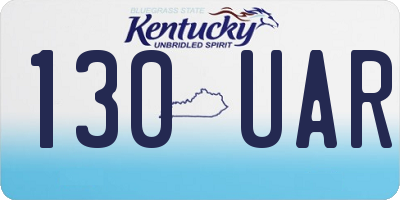 KY license plate 130UAR