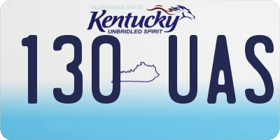 KY license plate 130UAS