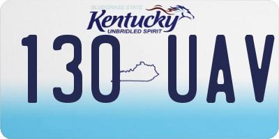 KY license plate 130UAV