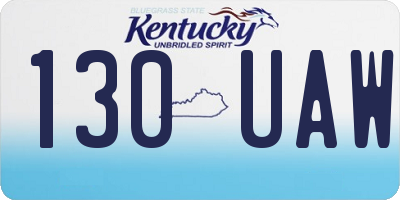 KY license plate 130UAW