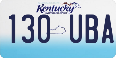KY license plate 130UBA