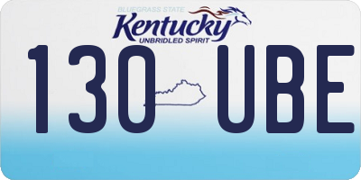 KY license plate 130UBE