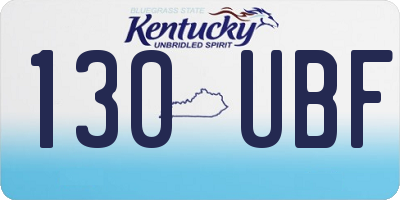 KY license plate 130UBF