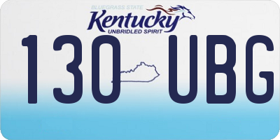 KY license plate 130UBG