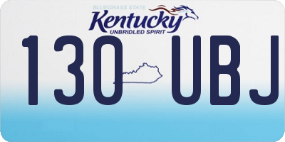 KY license plate 130UBJ
