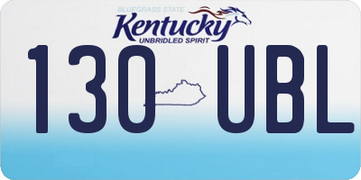 KY license plate 130UBL