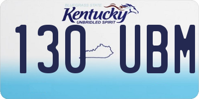 KY license plate 130UBM