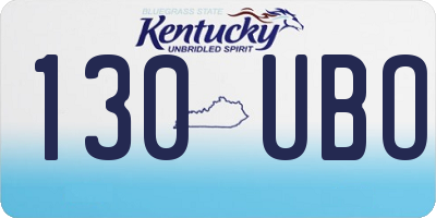 KY license plate 130UBO