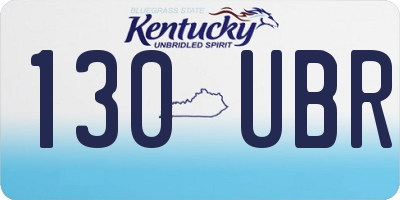 KY license plate 130UBR