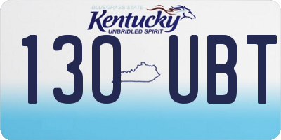 KY license plate 130UBT