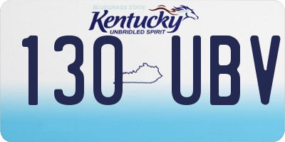 KY license plate 130UBV