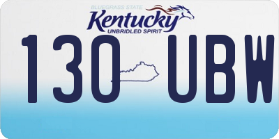 KY license plate 130UBW