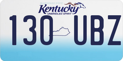 KY license plate 130UBZ