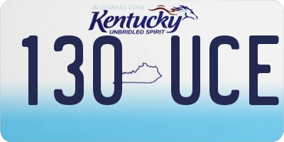 KY license plate 130UCE